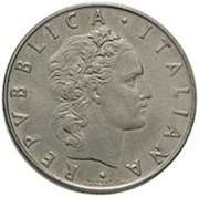 50 lire vulcano repubblica italiana