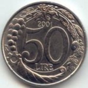 50 lire Italia turrita repubblica italiana